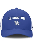 Nike Kentucky Wildcats Dri-Fit Rise Structured Trucker Adjustable Hat - Blue