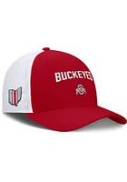 Nike Ohio State Buckeyes Dri-Fit Rise Structured Trucker Adjustable Hat - Red