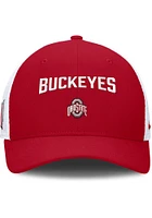 Nike Ohio State Buckeyes Dri-Fit Rise Structured Trucker Adjustable Hat - Red