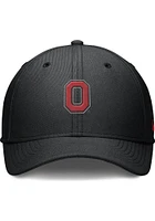 Nike Ohio State Buckeyes Mens Black Rise Structured Swooshflex Cap Flex Hat