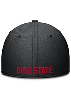 Nike Ohio State Buckeyes Mens Black Rise Structured Swooshflex Cap Flex Hat