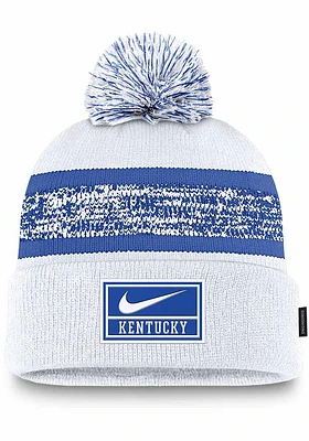 Nike Kentucky Wildcats White Peak Standard Cuff Pom Beanie Mens Knit Hat