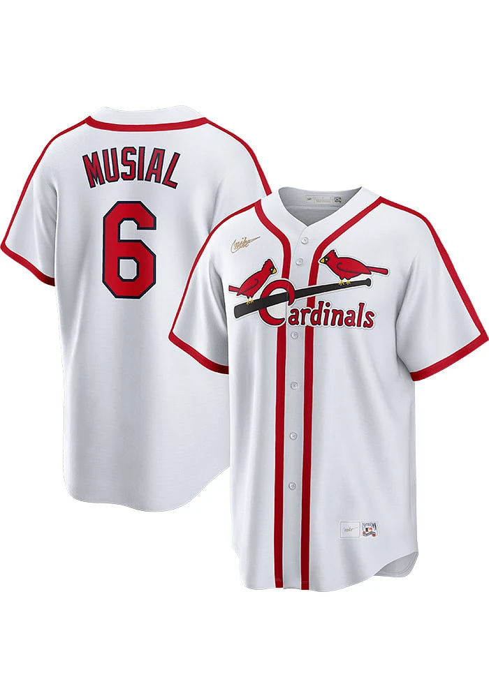 Stan Musial St Louis Cardinals Nike 42-44 Home Throwback Cooperstown Jersey - White