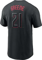 Hunter Greene Cincinnati Reds Black City Con Short Sleeve Player T Shirt