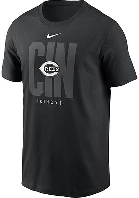 Nike Cincinnati Reds Black Fashion Tri Code Short Sleeve T Shirt