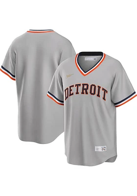 Detroit Tigers Nike 1980s Road Throwback Cooperstown Jersey - Grey