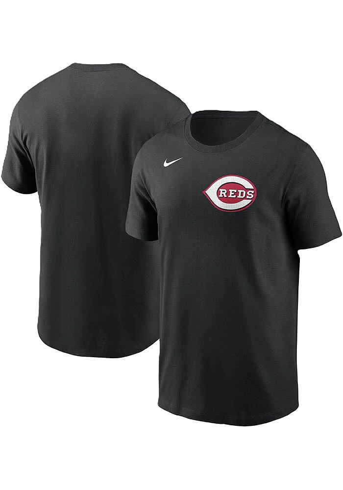 Nike Cincinnati Reds Black Wordmark Logo Short Sleeve T Shirt