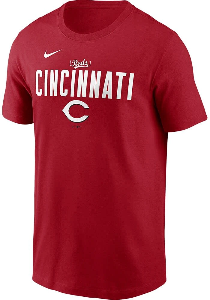 Nike Cincinnati Reds Red Local Logo Stack Short Sleeve T Shirt