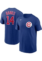 Ernie Banks Chicago Cubs Blue Name And Number Short Sleeve Player T Shirt