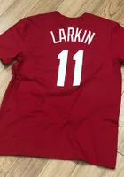 Barry Larkin Cincinnati Reds Red Name And Number Short Sleeve Player T Shirt