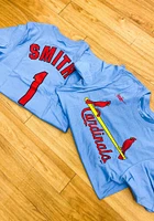 Ozzie Smith St Louis Cardinals Light Blue Name And Number Short Sleeve Player T Shirt