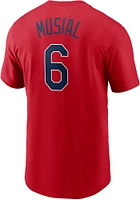 Stan Musial St Louis Cardinals Red Name And Number Short Sleeve Player T Shirt