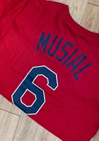 Stan Musial St Louis Cardinals Red Name And Number Short Sleeve Player T Shirt