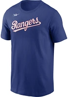 Ivan Rodriguez Texas Rangers Blue Name And Number Short Sleeve Player T Shirt