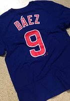 Javier Baez Chicago Cubs Blue Name And Number Short Sleeve Player T Shirt