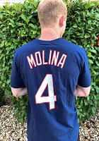 Yadier Molina St Louis Cardinals Navy Blue Name And Number Short Sleeve Player T Shirt