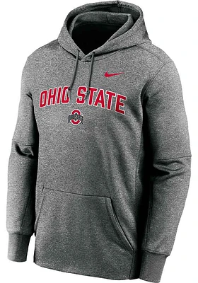 Nike Ohio State Buckeyes Mens Charcoal Arch Mascot Therma Hood