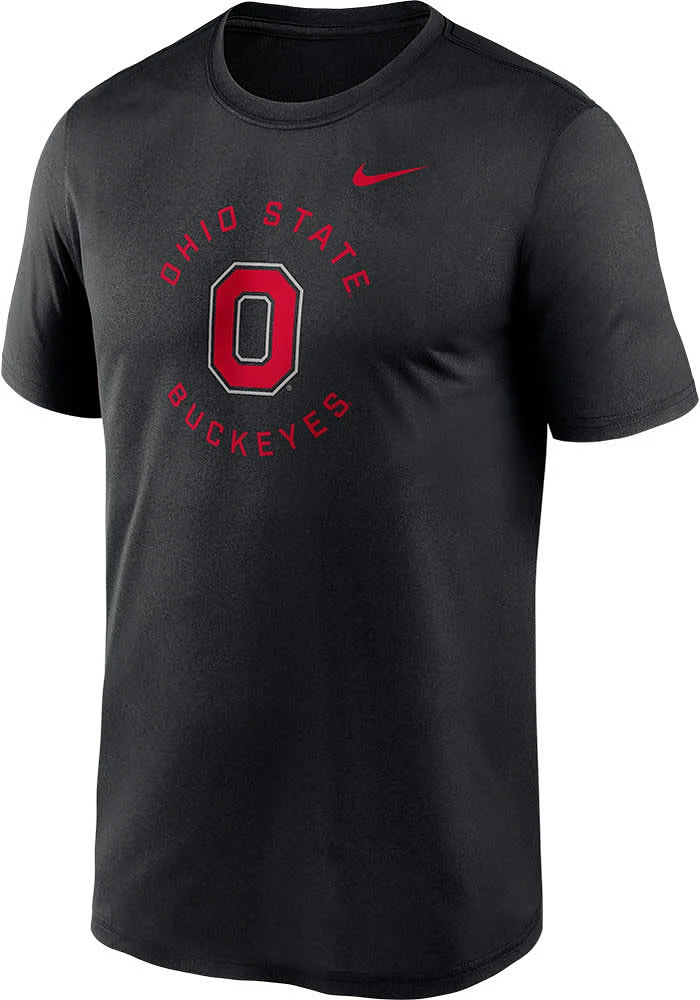 Nike Ohio State Buckeyes Black Circle Logo Legend Short Sleeve T Shirt