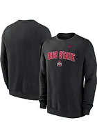 Nike Ohio State Buckeyes Mens Arch Mascot Club Fleece Long Sleeve Crew Sweatshirt