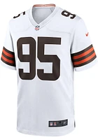 Myles Garrett  Nike Cleveland Browns White Away Game Football Jersey