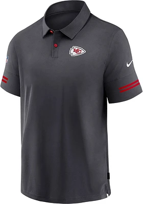 Nike Kansas City Chiefs Mens Grey Sideline Short Sleeve Polo