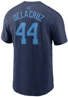 Elly De La Cruz Cincinnati Reds Navy Blue 2024 ASG Short Sleeve Player T Shirt