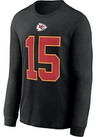 Patrick Mahomes Kansas City Chiefs Black Primetime Long Sleeve Player T Shirt