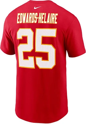 Clyde Edwards-Helaire Kansas City Chiefs Red Name Number Short Sleeve Player T Shirt