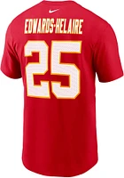 Clyde Edwards-Helaire Kansas City Chiefs Red Name Number Short Sleeve Player T Shirt