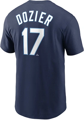 Hunter Dozier Kansas City Royals Navy Blue Name Number Short Sleeve Player T Shirt