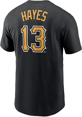 Ke'Bryan Hayes Pittsburgh Pirates Black Name And Number Short Sleeve Player T Shirt