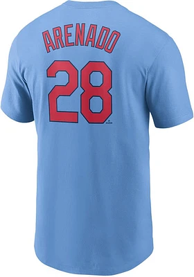 Nolan Arenado St Louis Cardinals Light Blue Name And Number Short Sleeve Player T Shirt