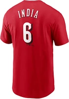 Jonathan India Cincinnati Reds Red Name Number Short Sleeve Player T Shirt