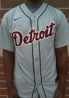 Detroit Tigers Mens Nike Replica Away Jersey - Grey