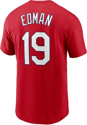 Tommy Edman St Louis Cardinals Red Name Number Short Sleeve Player T Shirt
