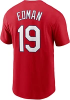 Tommy Edman St Louis Cardinals Red Name Number Short Sleeve Player T Shirt