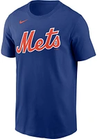Francisco Lindor New York Mets Blue Name And Number Short Sleeve Player T Shirt
