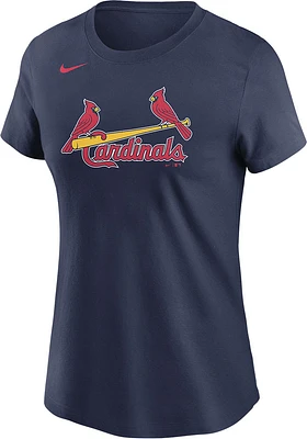 Nike St Louis Cardinals Womens Navy Blue Wordmark Short Sleeve T-Shirt