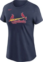 Nike St Louis Cardinals Womens Navy Blue Wordmark Short Sleeve T-Shirt