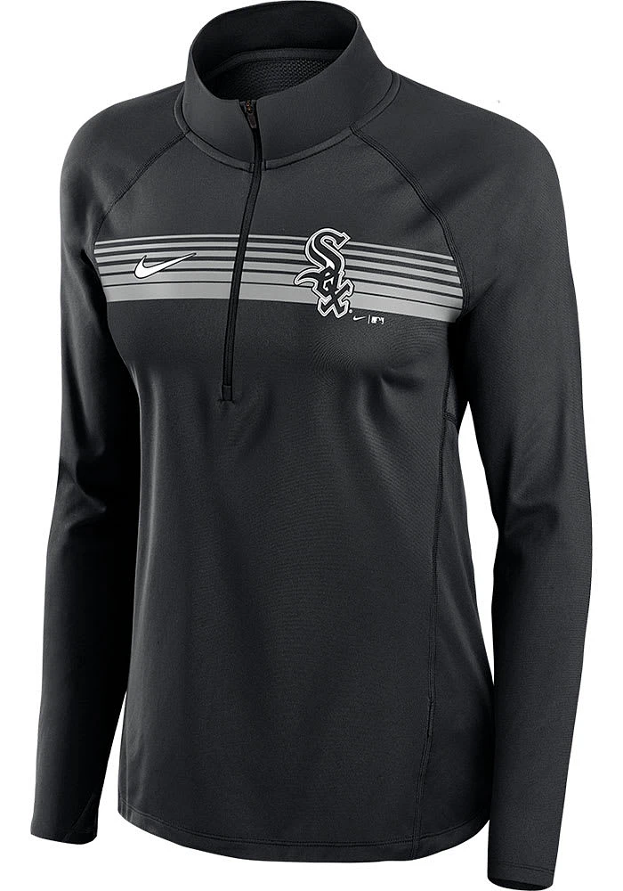 Nike Chicago White Sox Womens Black Element Qtr Zip Pullover