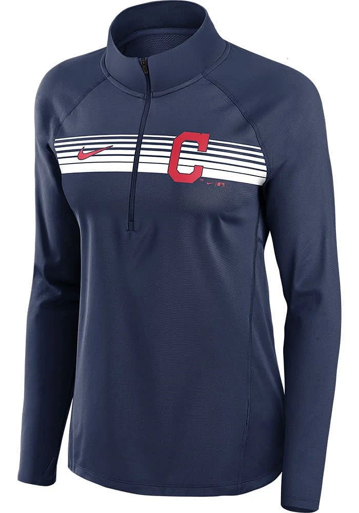 Nike Cleveland Guardians Womens Navy Blue Element Qtr Zip Pullover