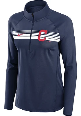 Nike Cleveland Guardians Womens Navy Blue Element Qtr Zip Pullover