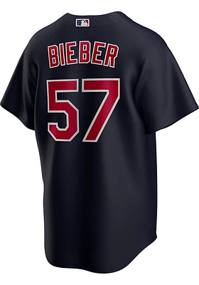 Shane Bieber Cleveland Guardians Mens Replica Alt Jersey - Navy Blue