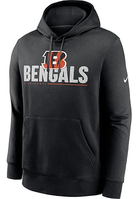 Nike Cincinnati Bengals Mens Black Team Impact Club Fleece Long Sleeve Hoodie