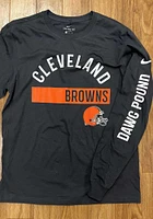 Nike Cleveland Browns Grey Team Name Color Bar Long Sleeve T Shirt