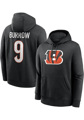 Joe Burrow Cincinnati Bengals Mens Black Name Number Design Player Hood