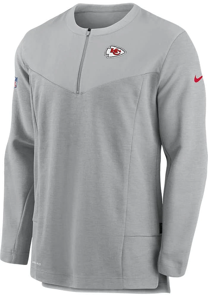 Nike Kansas City Chiefs Mens Dry Top UV HZ Long Sleeve Qtr Zip Pullover