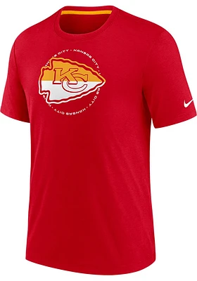 Nike Kansas City Chiefs Red Tri-Blend Graphic Short Sleeve Fashion T Shirt