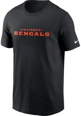 Nike Cincinnati Bengals Black Wordmark Essential Short Sleeve T Shirt