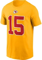 Patrick Mahomes Kansas City Chiefs Gold Name And Number Short Sleeve Player T Shirt